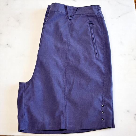 Vintage Jamie Sadock Shorts Plus Sz 18 Golf High Waist Zip Pockets Purple Blue - Picture 5 of 9